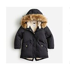 Crewcuts Black and Cream Parka with Faux Fur